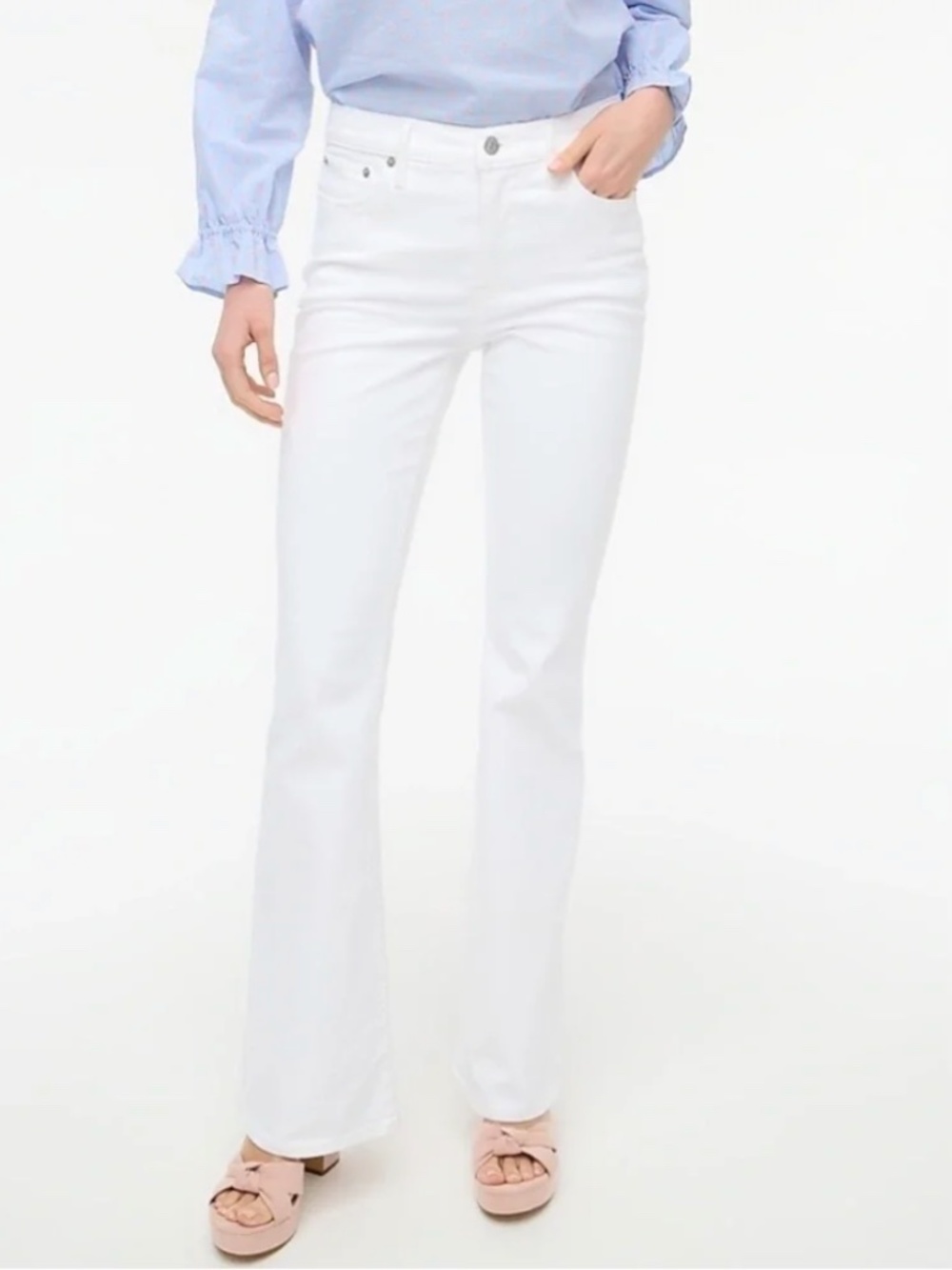 J Crew Full Length Flare 26p White Jeans